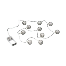 ORIENTAL LIGHTS ORIENTAL LIGHTS égősor fém gömbökkel USB kábellel, ezüst 10 égővel karácsonyfa izzósor