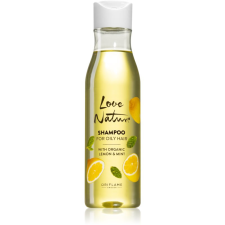 Oriflame Love Nature Organic Lemon & Mint mélyen tisztító sampon hab zsíros hajra 250 ml sampon