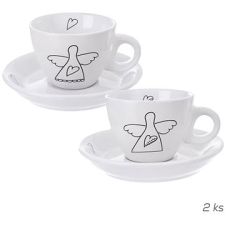 Orion ANGEL Kerámia csésze + csészealj, 90 ml, 2 db ajándéktárgy