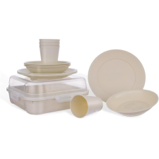 Orion Műanyag étkészlet piknikhez, 13 db tányér és evőeszköz