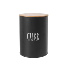 Orion pléh/bambusz doboz 11 cm átmérőjű Cukor FEKETE papírárú, csomagoló és tárolóeszköz