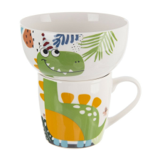 Orion Porcelánový hrnek s miskou Dino, 0,35 l bögrék, csészék