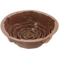 Orion Rózsa kuglóf sütőforma, 25 cm, barna, szilikon edény