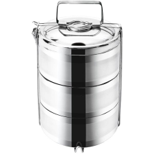 Orion Rozsdamentes acél thermo ételhordó, háromrészes, 16 cm papírárú, csomagoló és tárolóeszköz