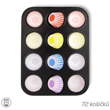 Orion Sütőforma, fém MUFFIN 12 + papír kosár 72 db konyhai eszköz