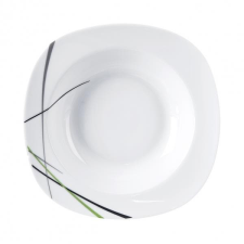 Orion Szögletes porcelán mélytányér GREEN (128255) tányér és evőeszköz