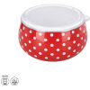 Orion Zománcozott tál + fedő, pöttyös, 13 cm