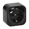 ORNO Földelt dugalj (2P+F), 1-es, falon kívüli, (16A/230V), IP20, fekete