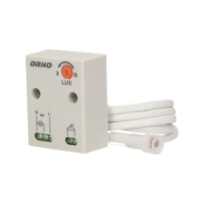 ORNO ORCR233 alkonykapcsoló, beállítható érzékenység 2-100 lux, ?15 mm érzékelő 1m csatlakozókábellel, tápfeszültség ~230V/50Hz, max. terhelés 3000W, IP65 (csak érzékelő) biztonságtechnikai eszköz