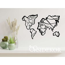 OrsiDekor Arctérkép falikép fából grafika, keretezett kép