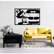 OrsiDekor BMW autó falikép fából grafika, keretezett kép