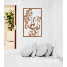 OrsiDekor Buddha fej falikép fából grafika, keretezett kép