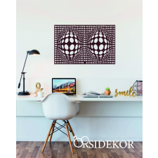 OrsiDekor Geometrikus 3 dimenziós körök falikép fából grafika, keretezett kép