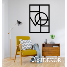 OrsiDekor Geometrikus HOME absztrakt falikép fából grafika, keretezett kép