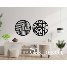 OrsiDekor Geometrikus körök /2 részes/ falikép fából grafika, keretezett kép