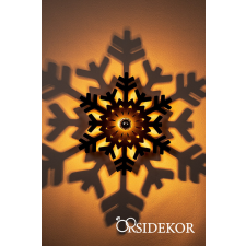 OrsiDekor Hópehely árnyékvető fali lámpatest fából világítás