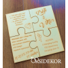 OrsiDekor Puzzle meghívó, gravírozott modern mintával