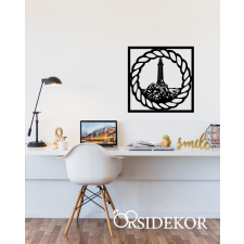 OrsiDekor Világító torony falikép fából grafika, keretezett kép