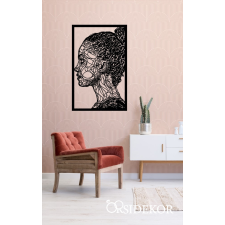 OrsiDekor Vonalas női fej falikép fából grafika, keretezett kép