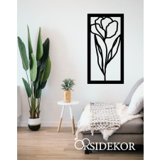 OrsiDekor Vonalas virág falikép fából grafika, keretezett kép