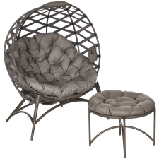 Osoam Kerti szék garnitúra fotel és lábtartó vagy asztal 118x75x142 cm lábtartó asztallá alakítható kerti bútor