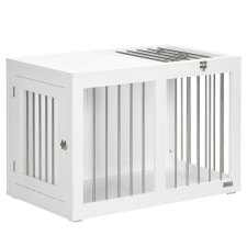 Osoam Kutya kennel 80x50x56,5 cm kutyaketrec 2 ajtóval kutyabox, zárható, acélhálós szállítóbox, fekhely kutyáknak