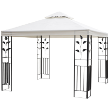 Osoam Luxus pavilon kerti sátor 295x295 cm acélvázas duplatetős, légáteresztő partisátor rendezvénysátor poliészter fehér kerti bútor