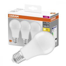 Osram 3db LED izzó E27 A60 10W = 75W 1055lm 2700K 200° OSRAM izzó
