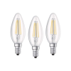 Osram BASE Clas LED fényforrás E14 4W Gyertya meleg fehér filament (3db) (4058075819313) (4058075819313)