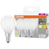 OSRAM HOMELIGHTING 4058075592599 LED EEK D (A - G) E14 Csepp forma 5.5 W = 60 W Melegfehér (Ø x Ma) 45 mm x 45 mm 3 db (4058075592599)