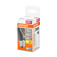  OSRAM Star LED kisgömb, átlátszó üveg búra, 4W 470lm 2700K E27, átlagos élettartam: 15000 óra, fényszín: meleg fehér LED ST CL P 40 FIL 4W 2700K E27 ( 4058075435162 ) izzó