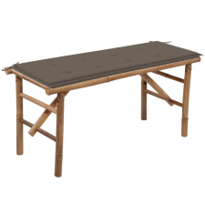  összecsukható bambusz kerti pad párnával 118 cm kerti bútor