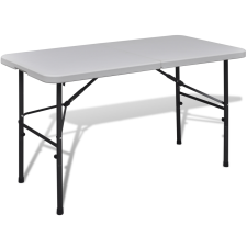 Összecsukható kerti asztal 122 cm HDPE Fehér kerti bútor