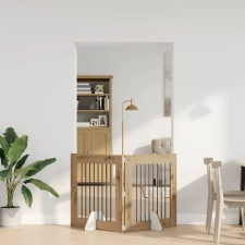  Összecsukható kutyakerítés állványokkal 2 pcs Kézműves Tölgy szállítóbox, fekhely kutyáknak
