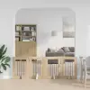  Összecsukható kutyakerítés állványokkal 4 pcs Sonoma Tölgy