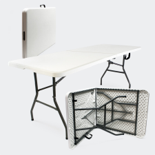  Összecsukható party asztal, világosszürke kerti bútor