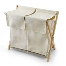  Összecsukható szennyestartó kosár, Arredamenti Italia, Daffy, 2x90 literes, natúr fa bútor