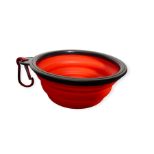  Összecsukható szilikon utazótál kutyáknak/macskáknak piros kutyatál