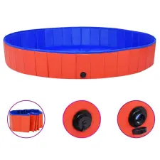 összehajtható piros PVC kutyamedence 200 x 30 cm kutyafelszerelés