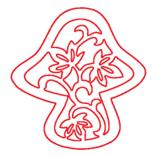  Őszi fa figura - áttört gomba - 5db dekorációs kellék