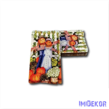  Őszi fatábla fahasáb 5,5x9,6cm - Madárijesztő pár dekorációs kellék
