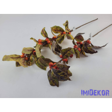  Őszi leveles bogyós ág 57cm 2 féle dekorációs kellék