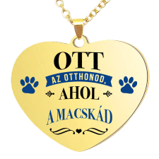 Ott az otthonod, ahol a macskád – medál lánccal vagy kulcstartóval nyaklánc