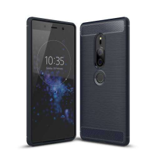 OTT! SONY Xperia XZ2 Premium (2018), OTT! CARBON mobiltok, Karbon mintás, Sötétkék tok és táska