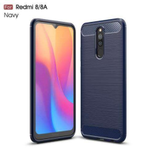 OTT! Xiaomi Redmi 8, Redmi 8A, OTT! CARBON mobiltok, Karbon mintás, Sötétkék tok és táska