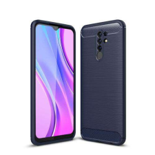OTT! Xiaomi Redmi 9, OTT! CARBON mobiltok, Karbon mintás, Sötétkék tok és táska