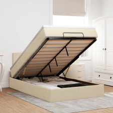  Ottomán ágykeret matraccal krém 120x200cm szövet ágy és ágykellék