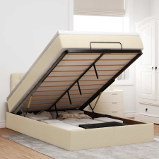  Ottomán ágykeret matraccal krém 120x200cm szövet ágy és ágykellék