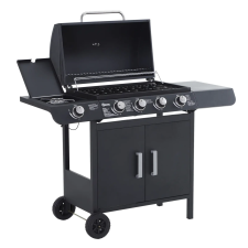 Outsunny Gázos Grillsütő 5 Égővel, Oldalsó Polcokkal és Szekrénnyel grillsütő