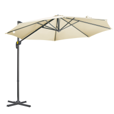 Outsunny Kerti Napernyő Állítható Dőlésszöggel és 360°-ban Forgatható, Ø293x248cm Krémszínű kerti bútor